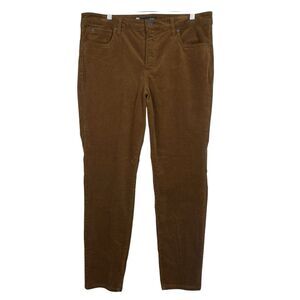 Kut From The Kloth Diana Fab Ab Skinny Corduroy Pants Brown 16P Petite High Rise